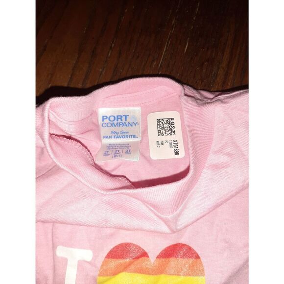 New Girl's 2T Pink Port & Co I Love My Uncles Tee Tshirt Top Cotton Short Sleeve - Picture 4 of 4